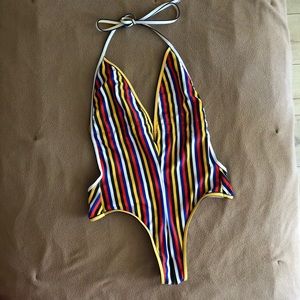 American Apparel striped one piece swimsuit